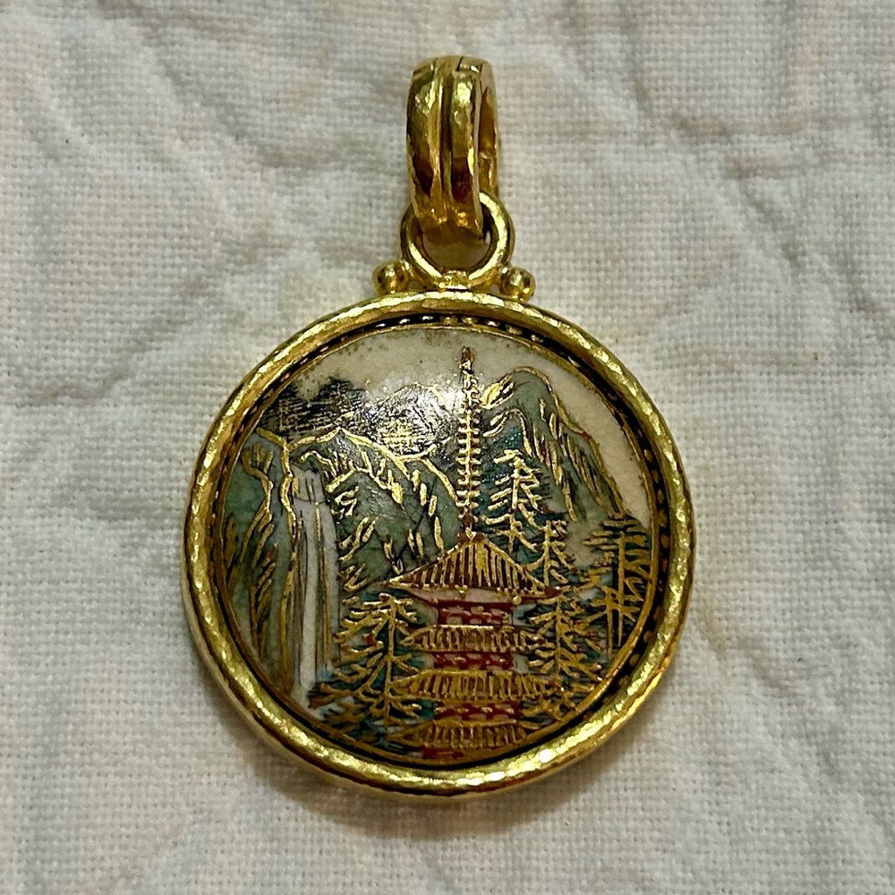 Elizabeth Locke Micro Mosaic Asian Pendant